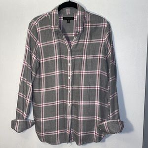 Gray/White/Magenta Button-Down - S